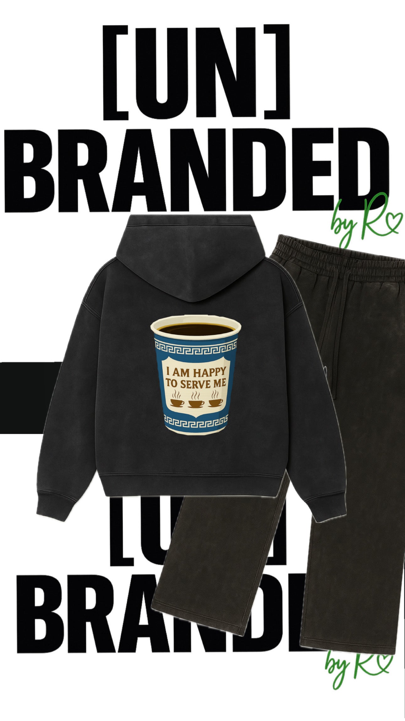 “HAPPY TO SERVE ME” BLACK SWEATER