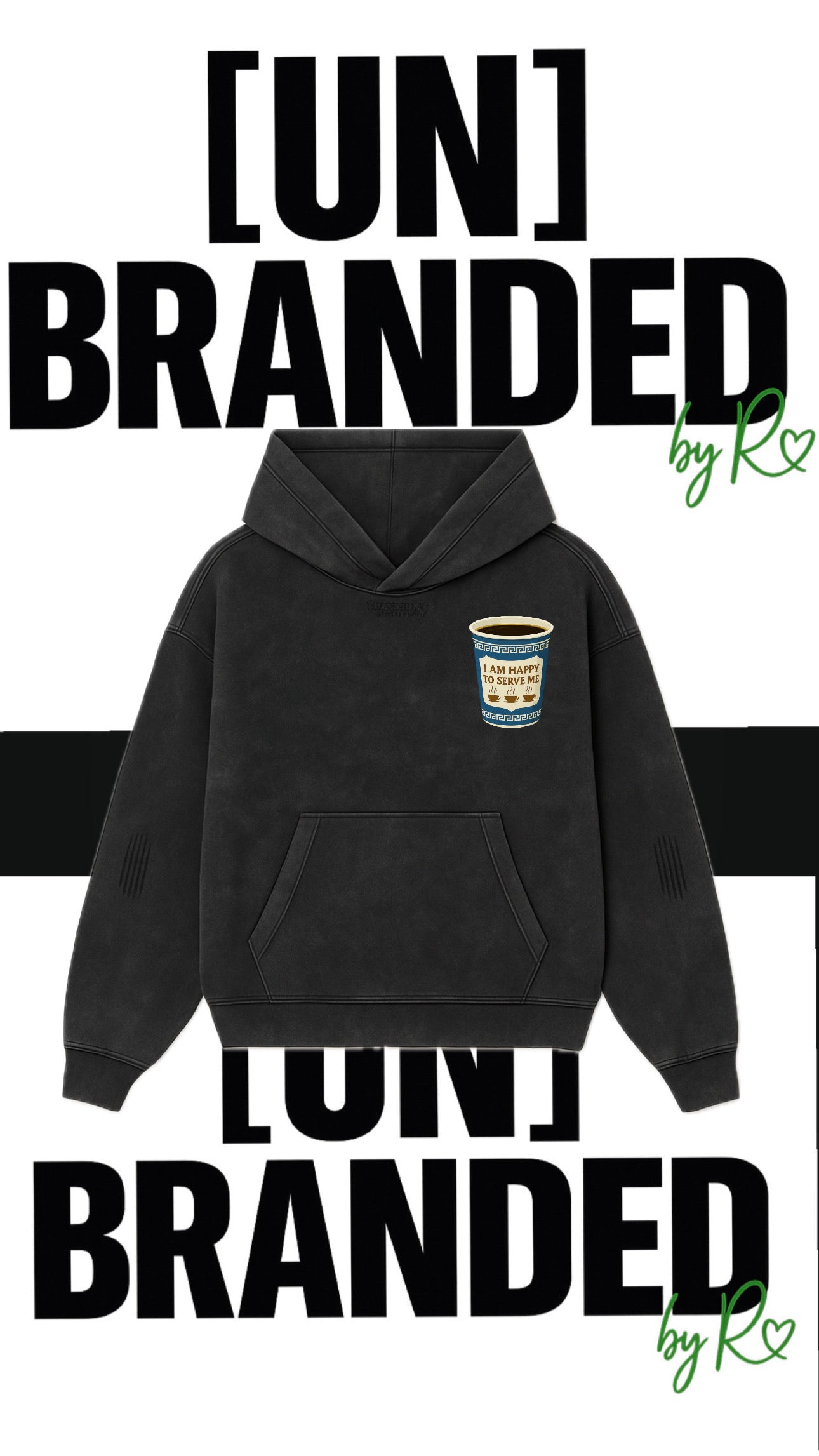 “HAPPY TO SERVE ME” BLACK SWEATER