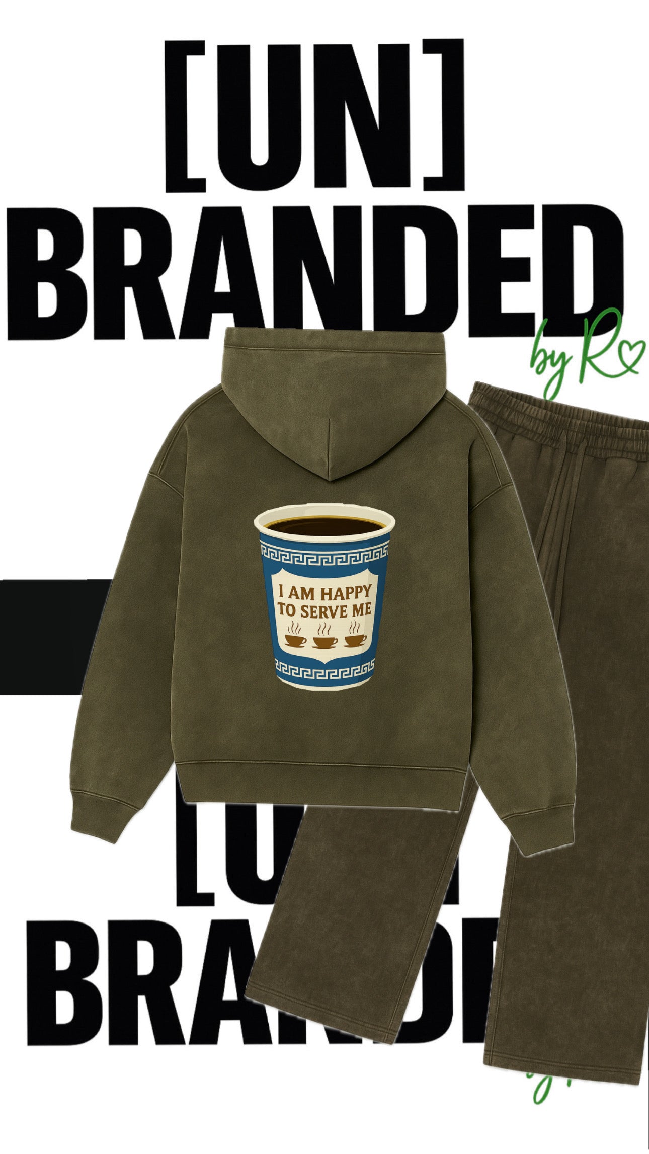 “SERVE ME” OLIVE SWEATSUIT 2 PIECE