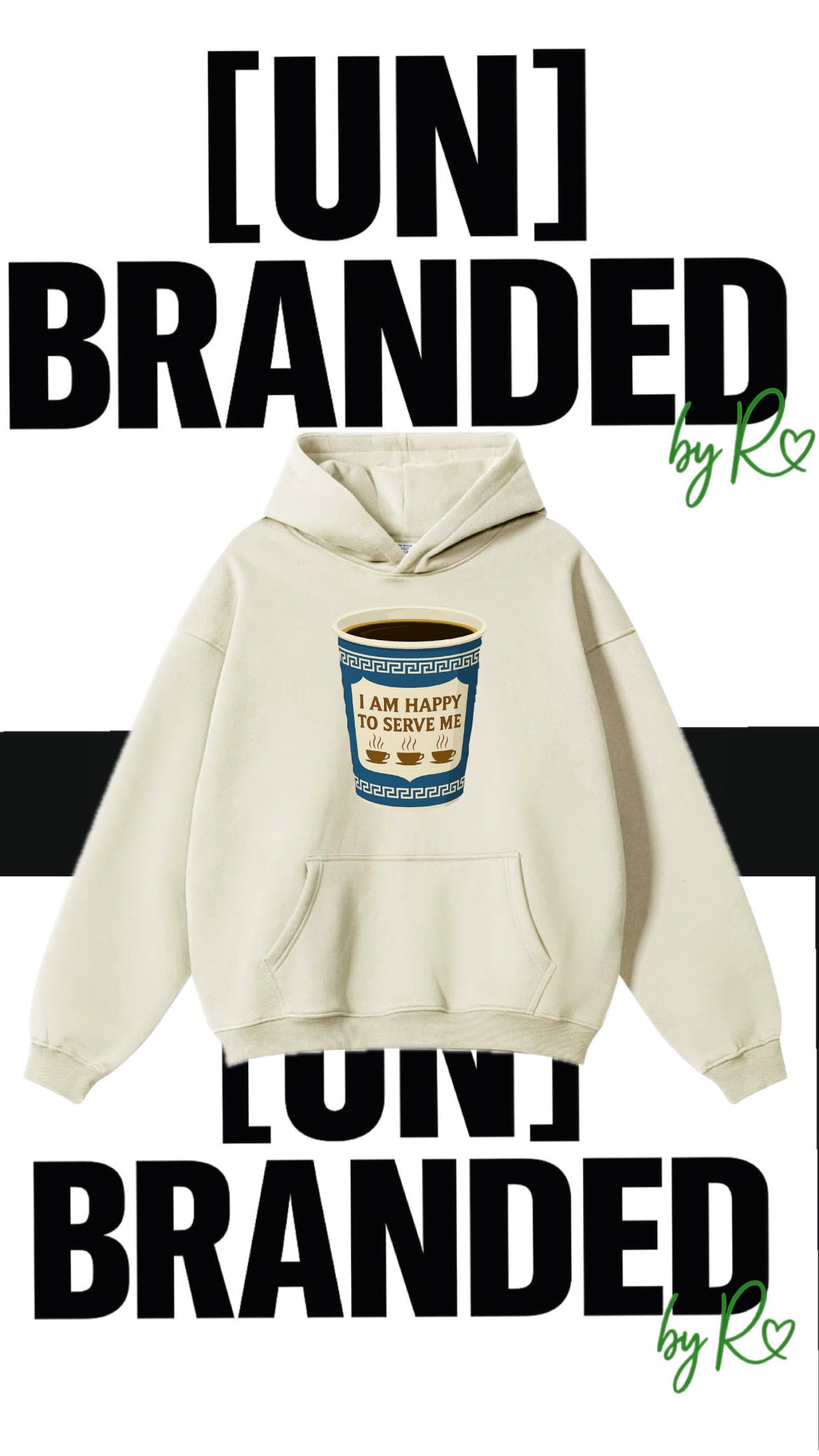 Happy to Serve Me - CREAM HEAVYWEIGHT HOODIE